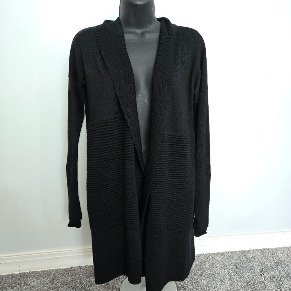 Black Open-Front Women's Sweater Cardigan